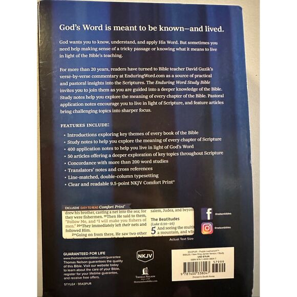 Enduring Word Study Bible: Pastoral Commentary from Every Chapter of the Bible K - Picture 5 of 5